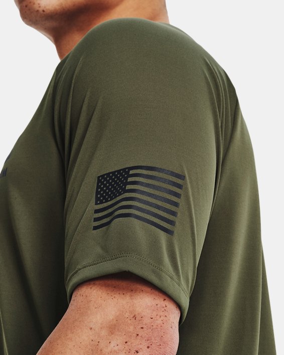Men's UA Tech™ Freedom Short Sleeve T-Shirt, Green, pdpMainDesktop image number 3